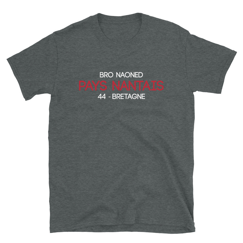 T-shirt Bretagne gris foncé chiné dos - Fierté des origines nantaises