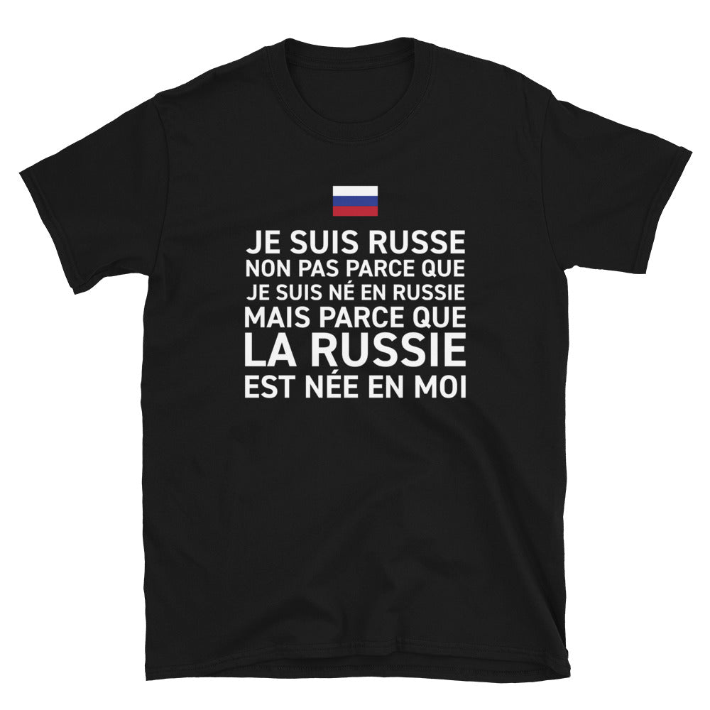 T-shirt Russie noir - Je suis Russe, La Russie est née en moi