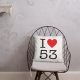 I love 53  Mayenne - NY style - Coussin décoratif - Ici & Là - T-shirts & Souvenirs de chez toi