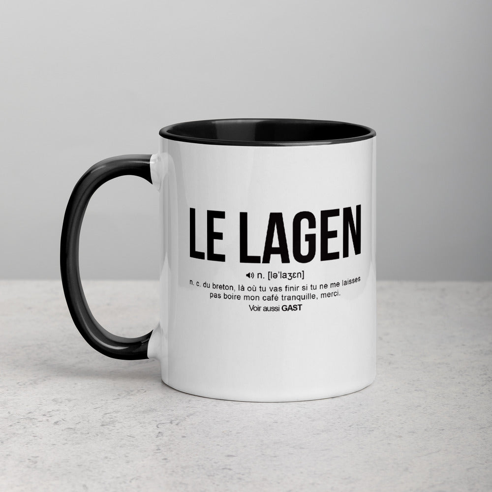 Définition drôle du Lagen pour le café des Breton le matin  - Mug Tasse Couleurs intérieures - Ici & Là - T-shirts & Souvenirs de chez toi