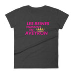 Les reines naissent en Aveyron - T-shirt à Manches Courtes pour Femmes - Ici & Là - T-shirts & Souvenirs de chez toi