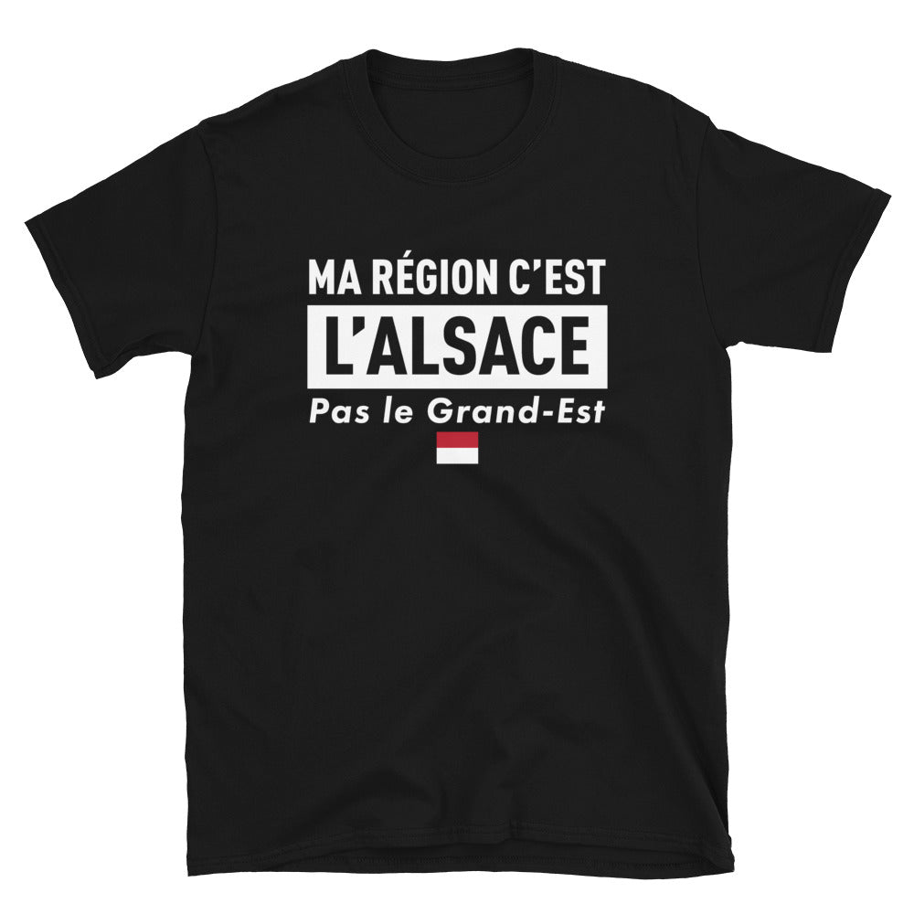T-shirt Alsace noir - Ma région c'est l'Alsace