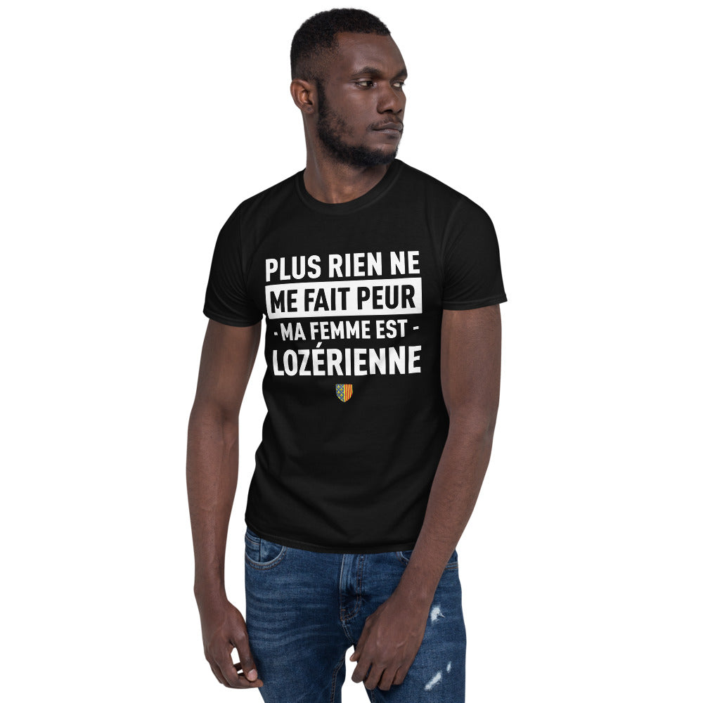 T-shirt Lozérien noir dos - Plus rien ne me fait peur ma femme