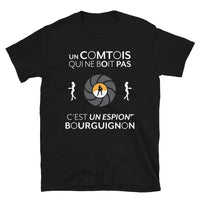 Thumbnail for T-shirt Franc-Comté noir - Le Franc-comtois qui ne boit pas c'est un espion
