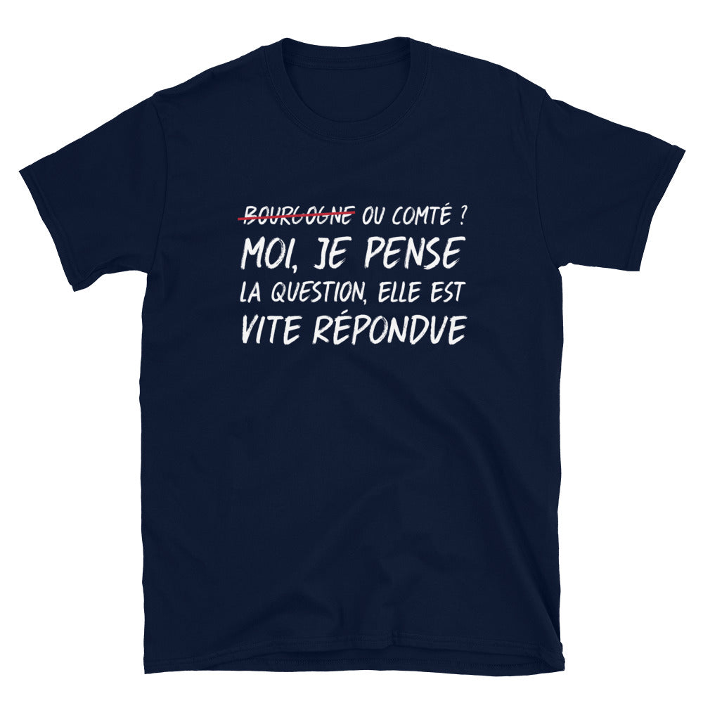 T-shirt Franche-Comté gris foncé chiné - La question est vite répondue