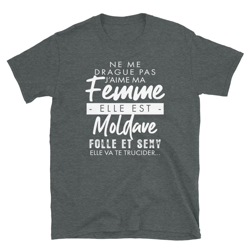 T-shirt Moldave noir dos - Ne me drague pas ma femme est Moldave