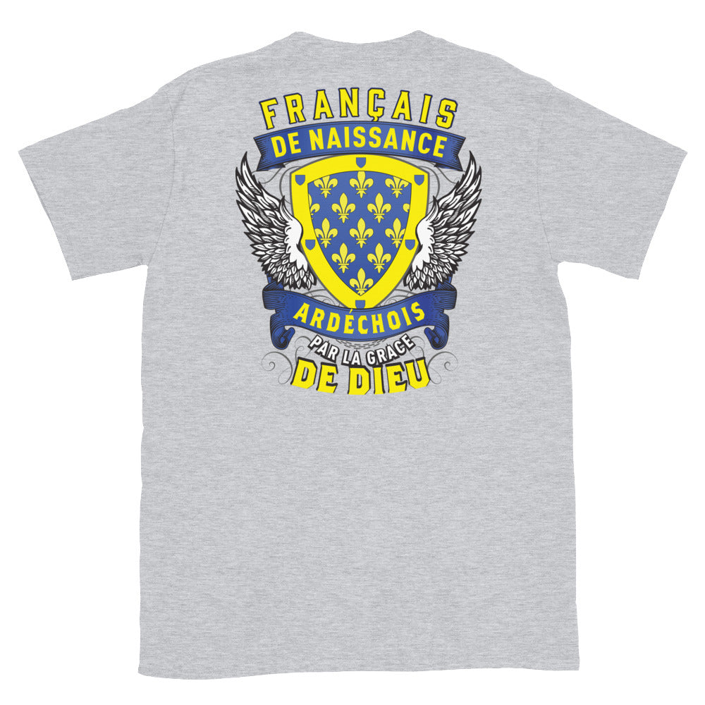 T-shirt Ardéchois gris sportif - Fierté et humour local
