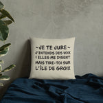 Tire toi sur l'île de Groix - Coussin décoratif et humoristique sur l'île de Groix en Bretagne - Ici & Là - T-shirts & Souvenirs de chez toi