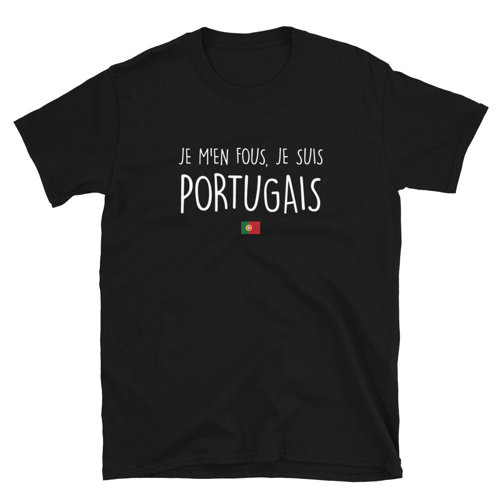 T-shirt Portugal noir - Je m'en fous je suis Portugais