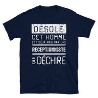 Thumbnail for T-shirt humour noir dos - Désolé ce mec est pris par une fille