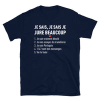 Thumbnail for T-shirt Portugal noir dos - Je jure beaucoup avec humour