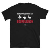 Thumbnail for T-shirt Bourgogne noir - Mon groupe sanguin est Bourguignon Plus +