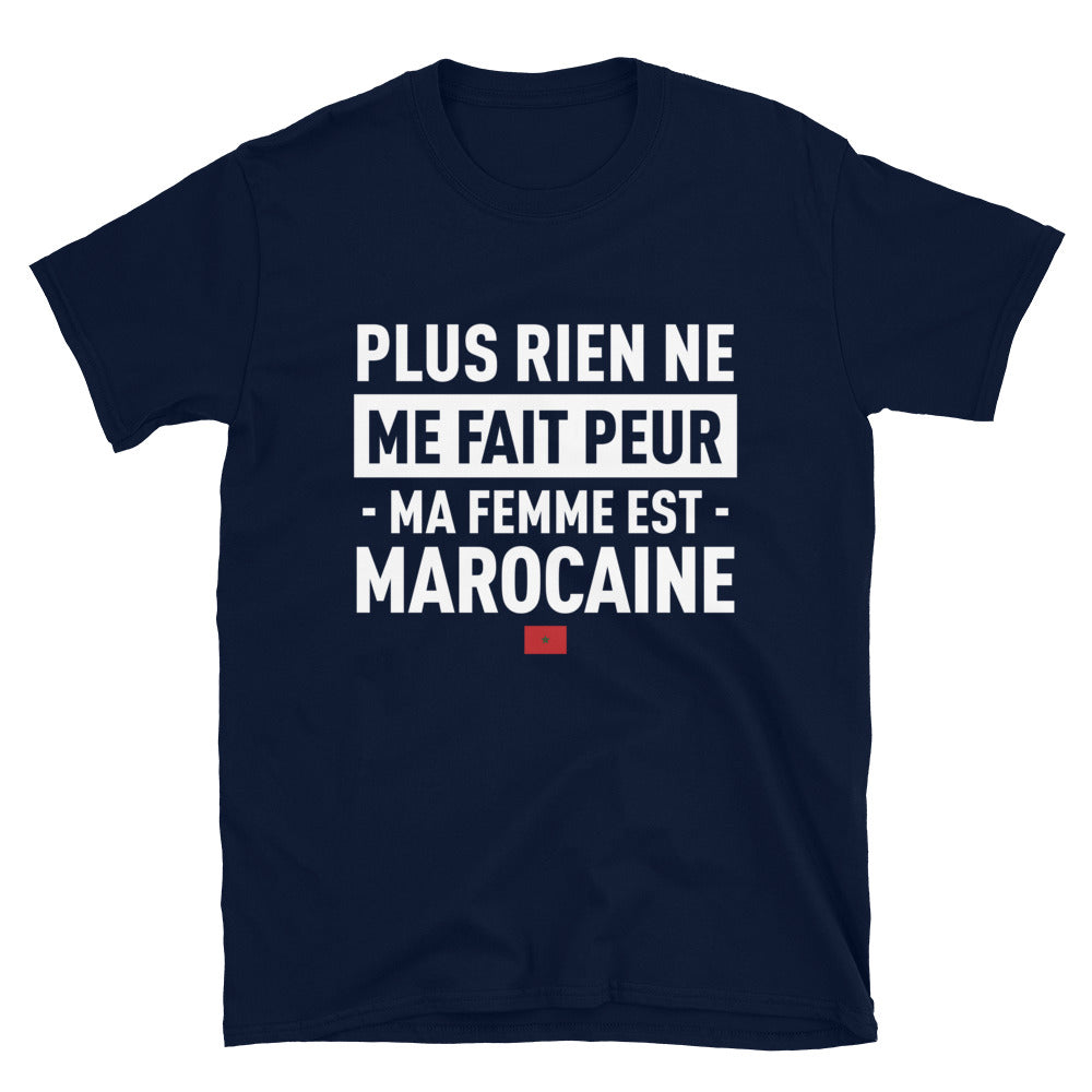 T-shirt marocain noir dos - Plus rien ne me fait peur ma femme est