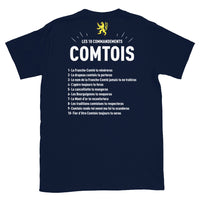 Thumbnail for T-shirt France-Comté gris foncé dos - Les 10 commandements comtois