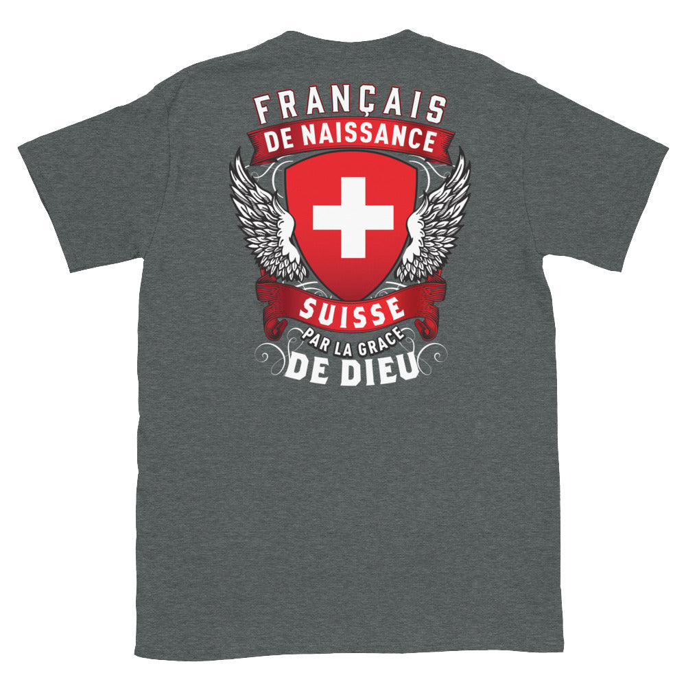 T-shirt Suisse gris foncé - Français, Belge, Suisse, Canadien de naissance