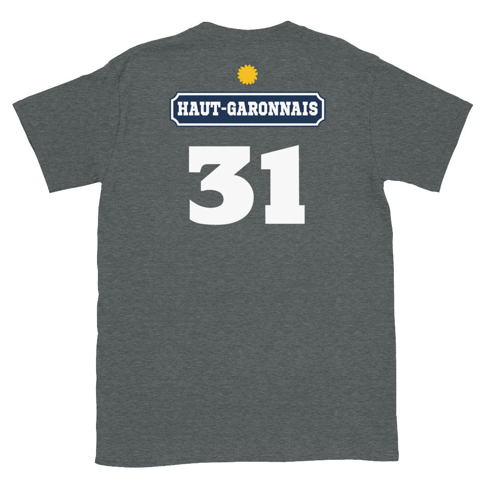 T-shirt Haut-Garonnais bleu marine - design Pastis 31 dos