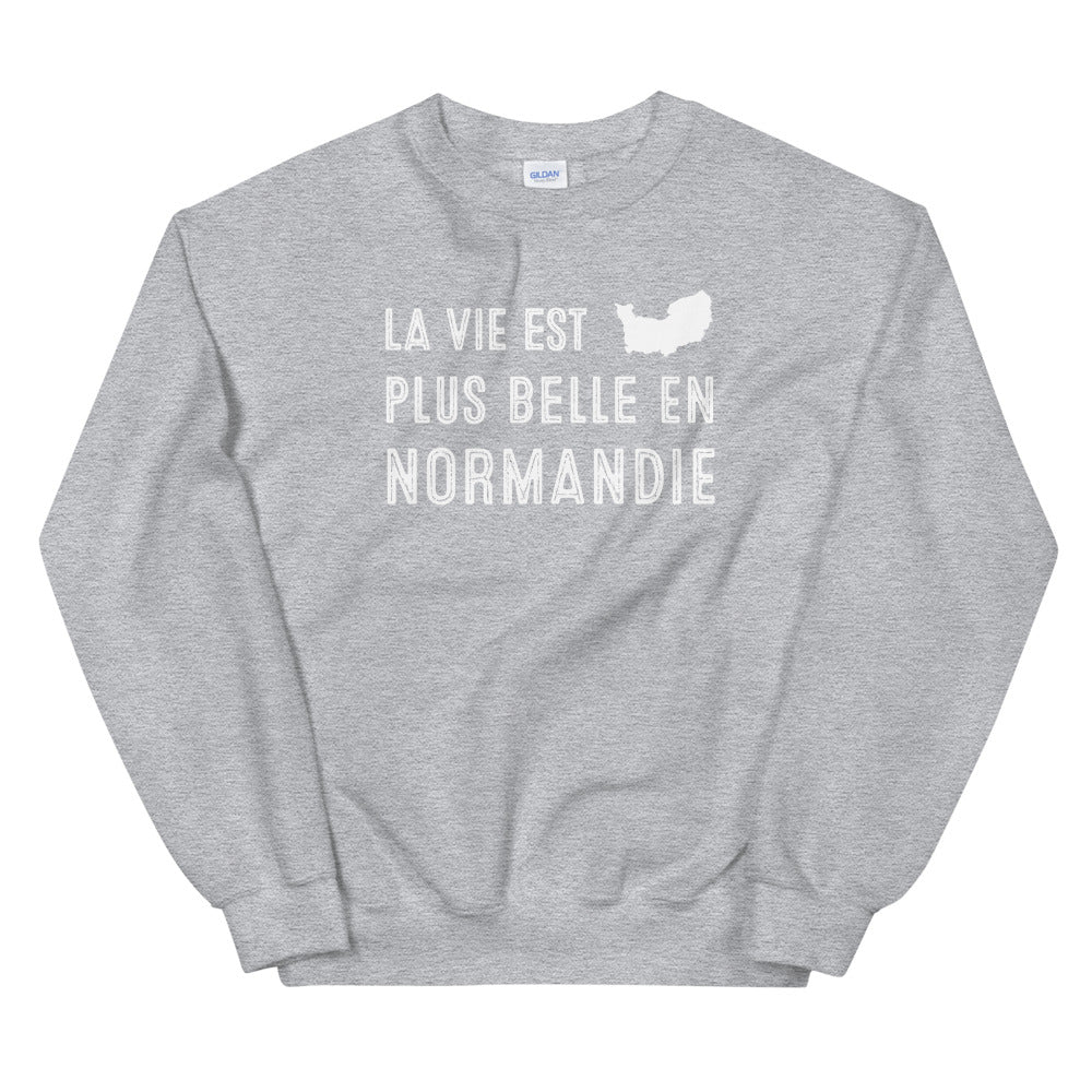 La vie est plus belle en Normandie - Sweatshirt - Ici & Là - T-shirts & Souvenirs de chez toi