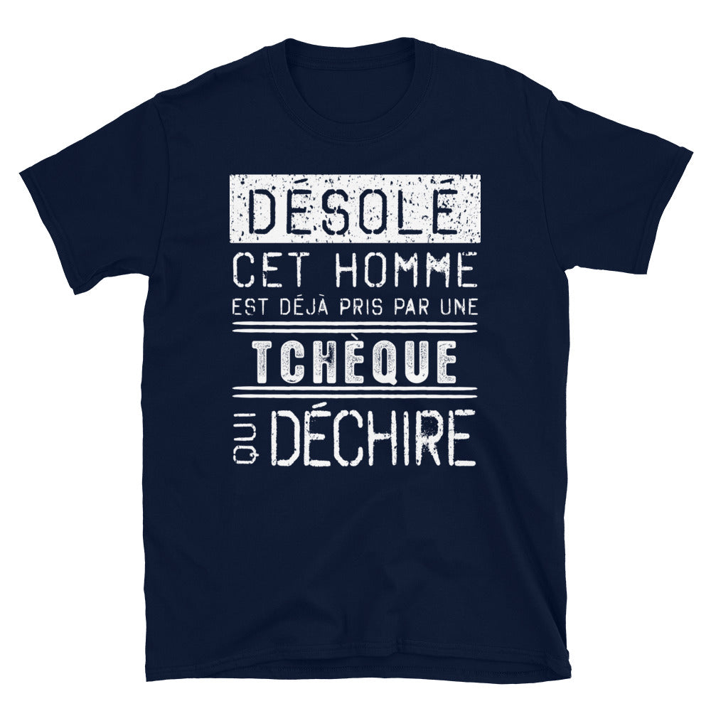 T-shirt Tchèque noir dos - Désolé ce mec est pris par une fille