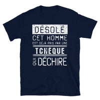 Thumbnail for T-shirt Tchèque noir dos - Désolé ce mec est pris par une fille
