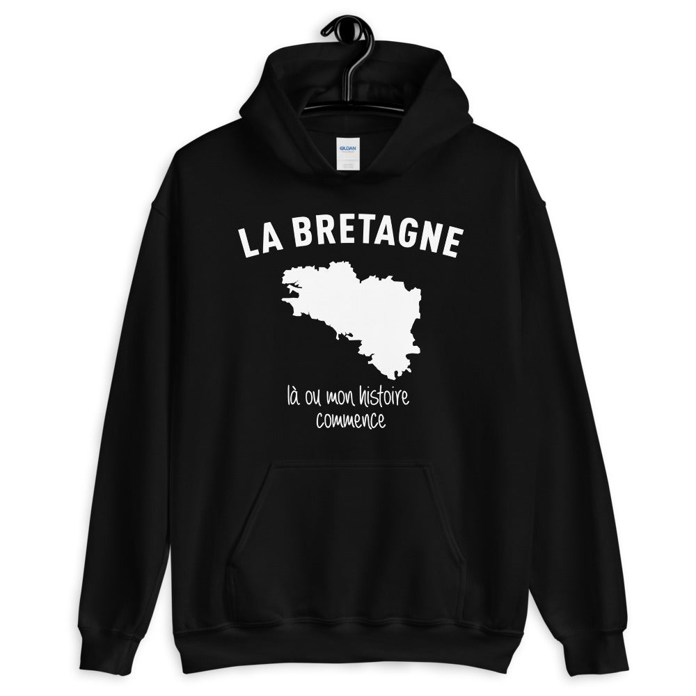 Sweatshirt Bretagne noir - Mon histoire commence avec fierté