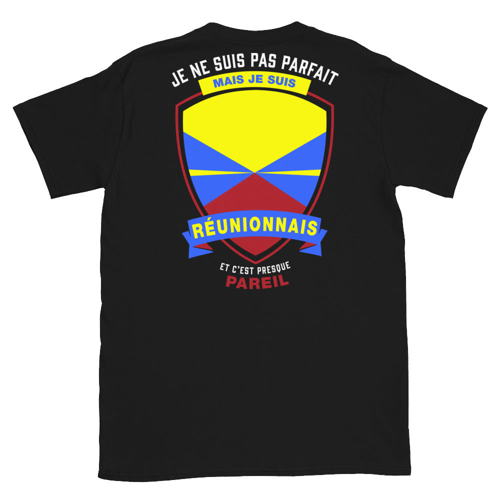 T-shirt Réunion noir - Je ne suis pas parfait mais.