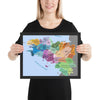 Poster Bretagne papier mat - 9 pays de Bretagne encadré