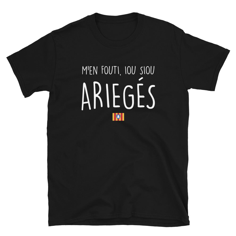 T-shirt Ariège noir - Je m'en fous je suis Ariégeois