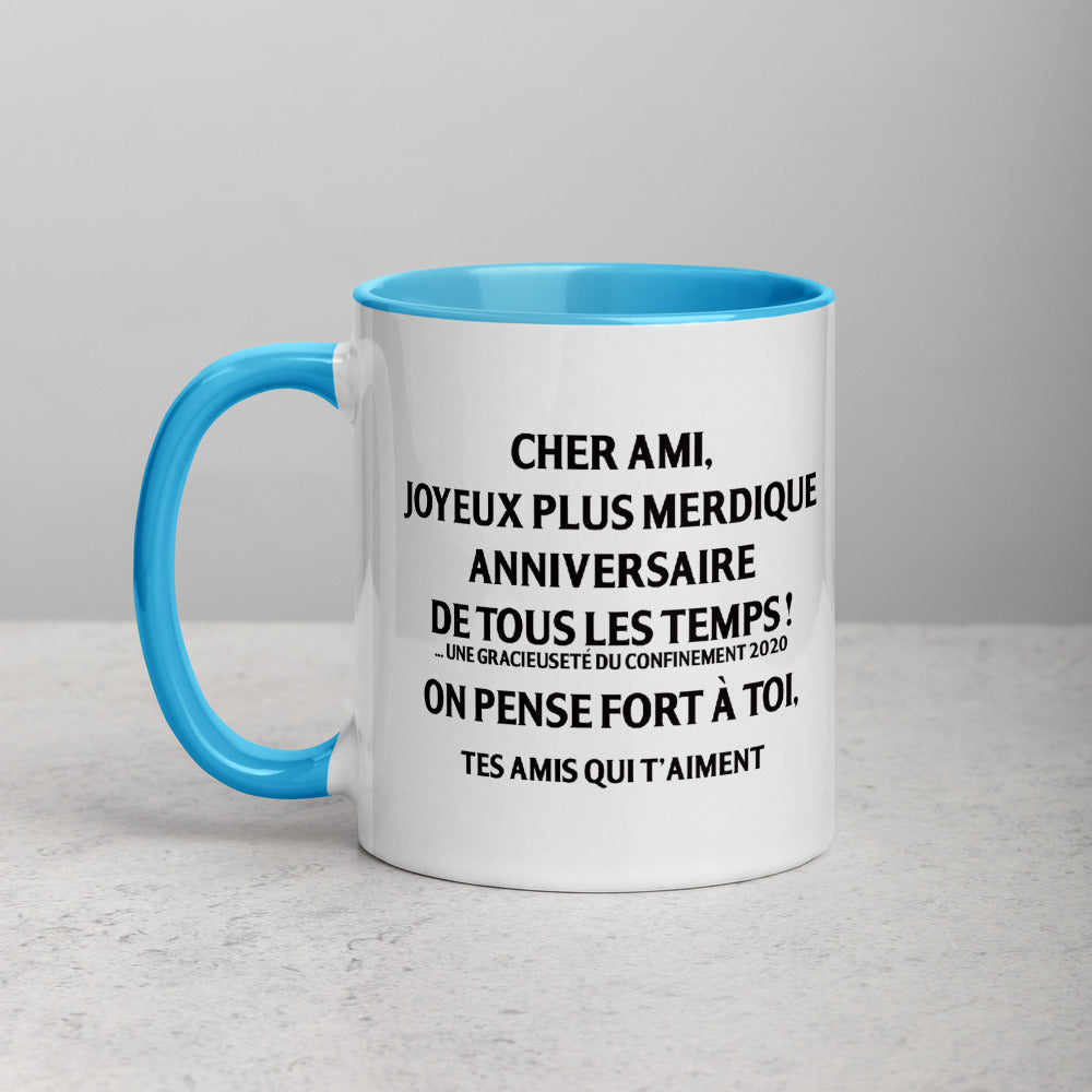 Mug confinement 2020 jaune - Joyeux anniversaire décalé