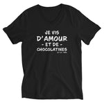 Je vis d'amour et de chocolatines - Tarn - T-shirt Col V - Ici & Là - T-shirts & Souvenirs de chez toi