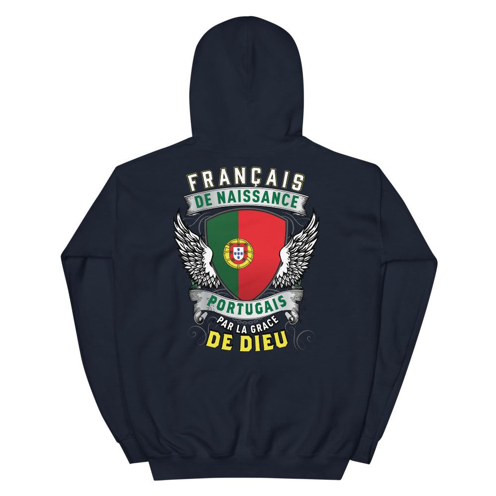 Sweatshirt Portugal noir dos - Fierté et humour à porter
