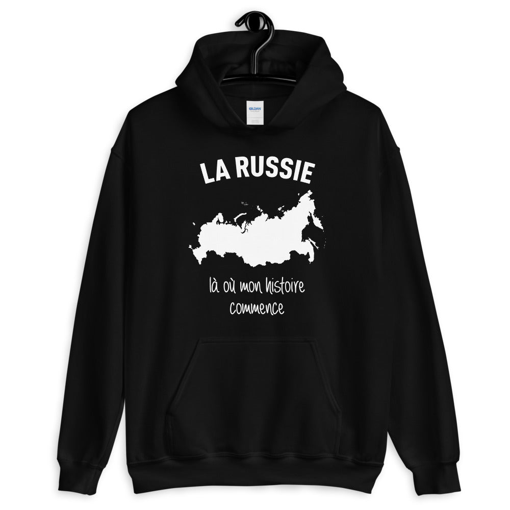 Sweatshirt Russie noir - La Russie là où mon histoire commence