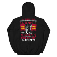 Thumbnail for Sweatshirt Normand noir - Tempête Diable avec humour