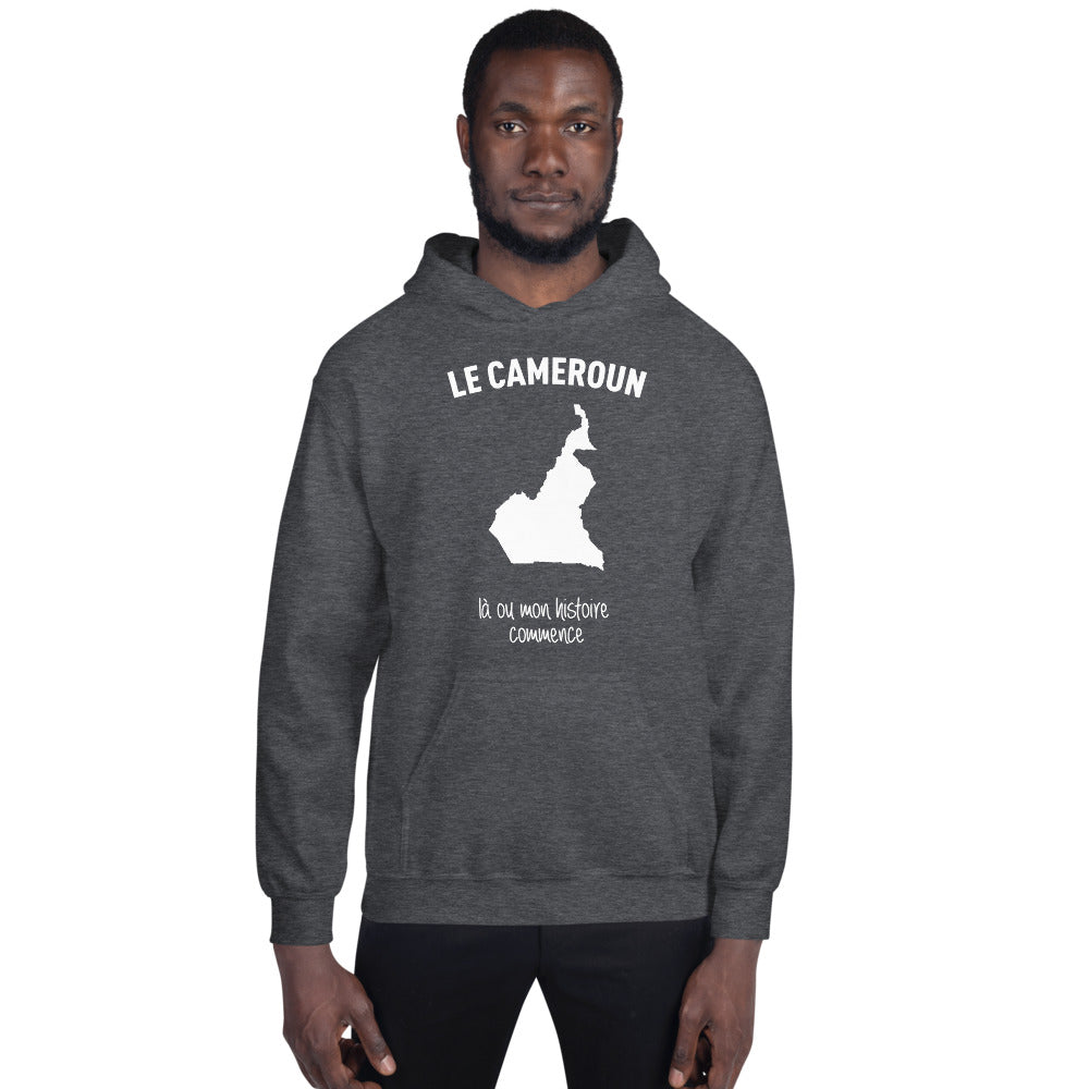 Sweatshirt Cameroun gris foncé chiné - Mon histoire commence ici