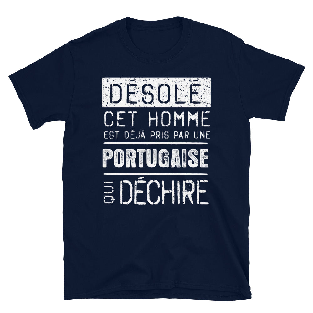 T-shirt Portugal noir dos - Désolé ce mec est pris par une Portugaise