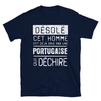 Thumbnail for T-shirt Portugal noir dos - Désolé ce mec est pris par une Portugaise