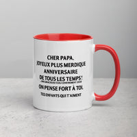 Thumbnail for Mug anniversaire père rouge dos - Un joyeux merdique à offrir