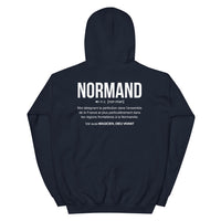 Thumbnail for Sweat à capuche Normand noir dos - Définition humoristique