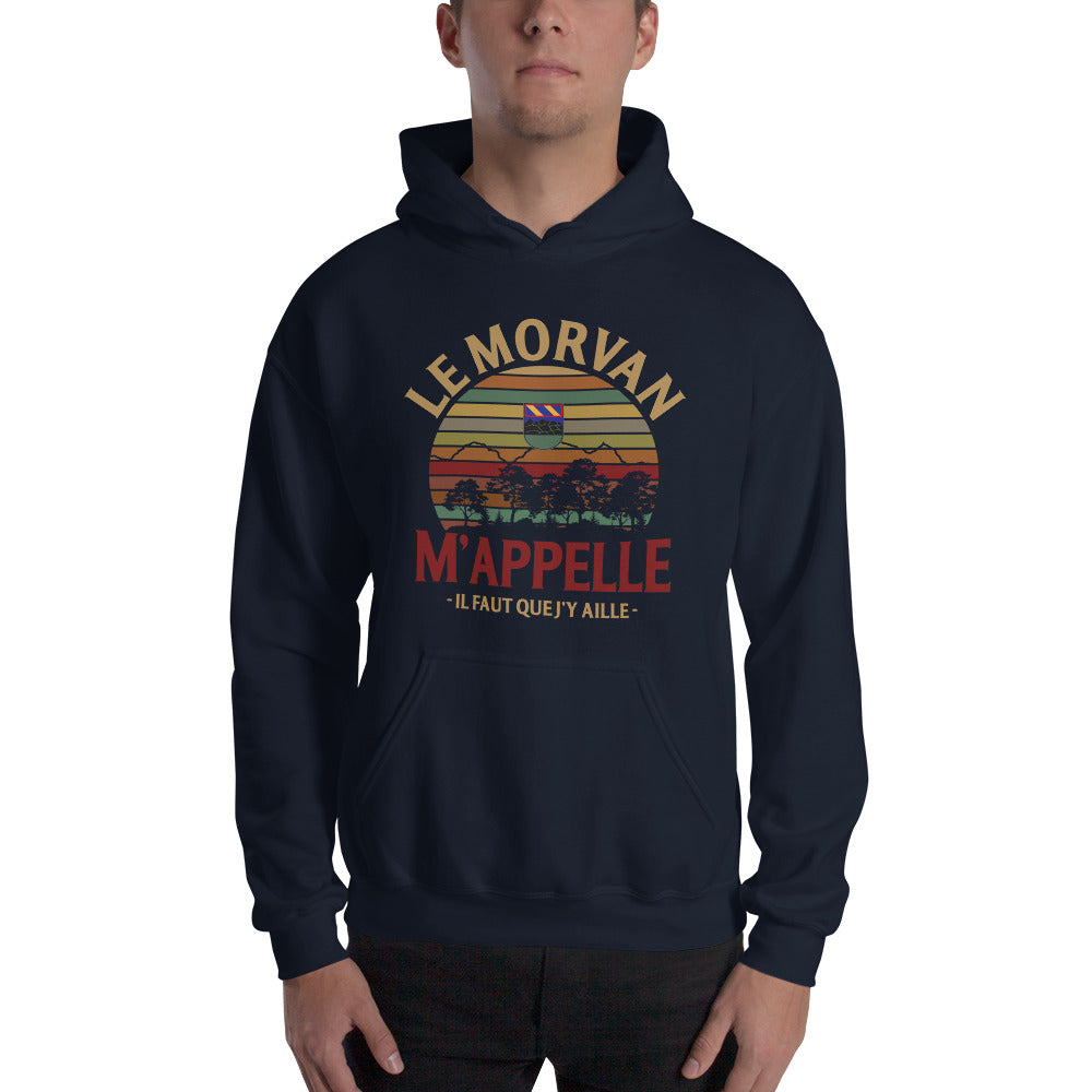 Sweatshirt Morvan noir dos - Le Morvan m'appelle, il faut que j'y aille