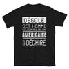 T-shirt Américain noir - Désolé ce mec est pris par une fille