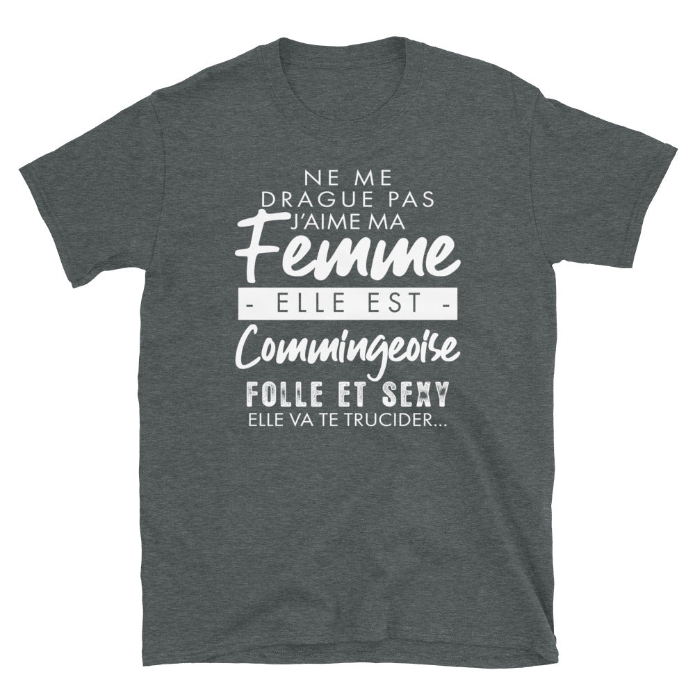T-shirt Commingeoise gris foncé chiné - Ne me drague pas