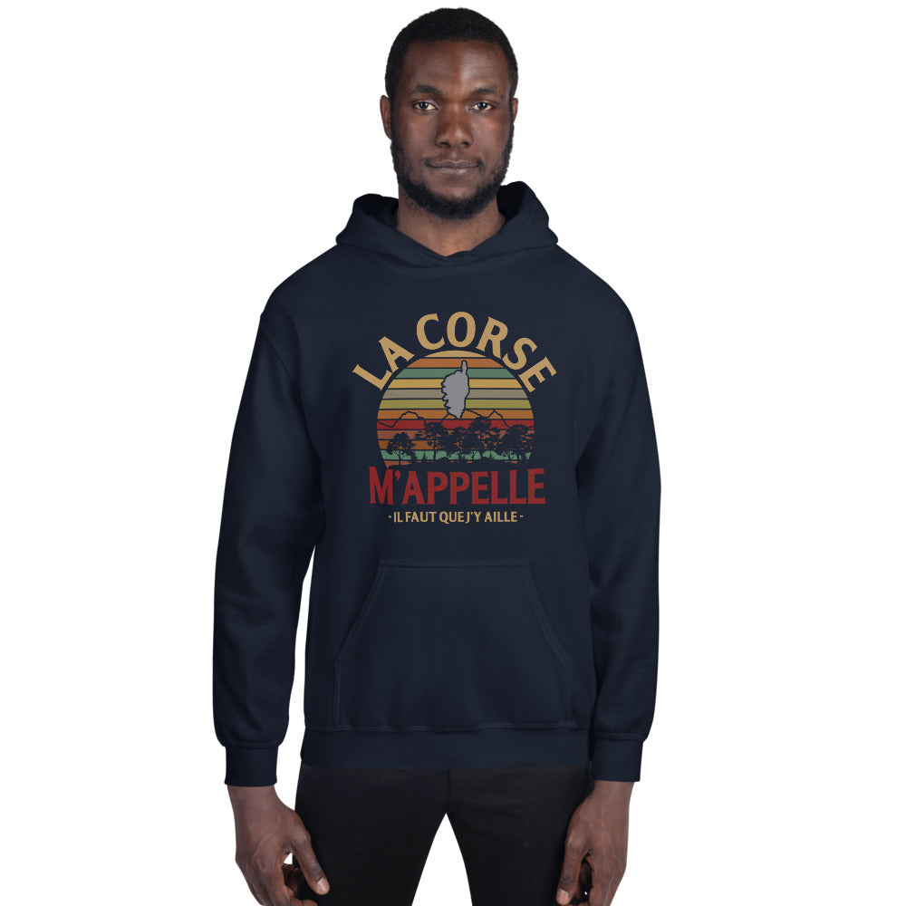 Sweatshirt Corse bleu marine - La Corse m'appelle, il faut que j'y aille