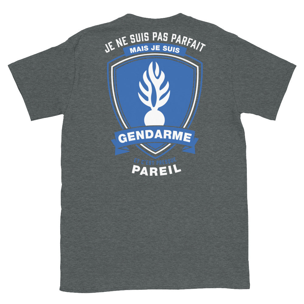 T-shirt Gendarme bleu marine - Je ne suis pas parfait mais je suis Gendarme