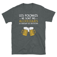 Thumbnail for T-shirt Pologne bleu marine dos - Les Polonais ne sont pas alcooliques