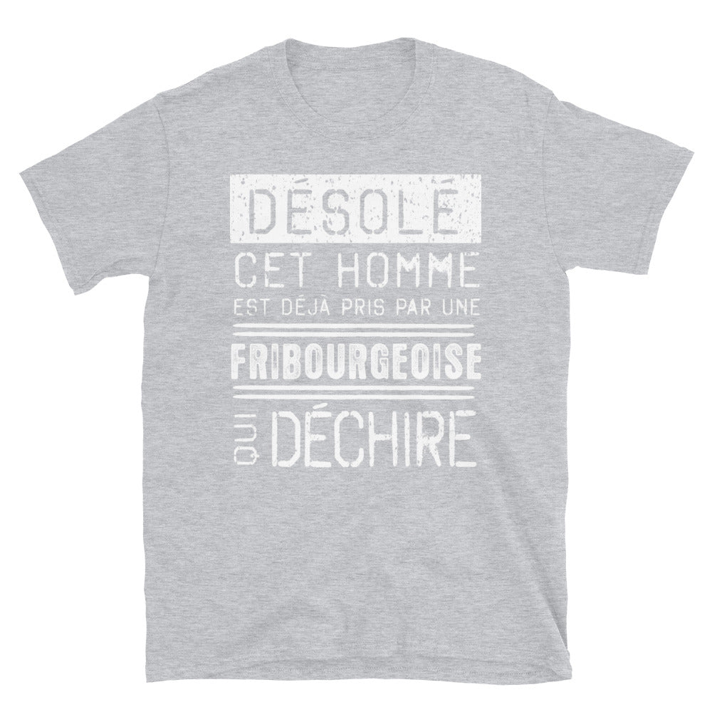 T-shirt Fribourgeoise gris sport - Désolé ce mec est pris