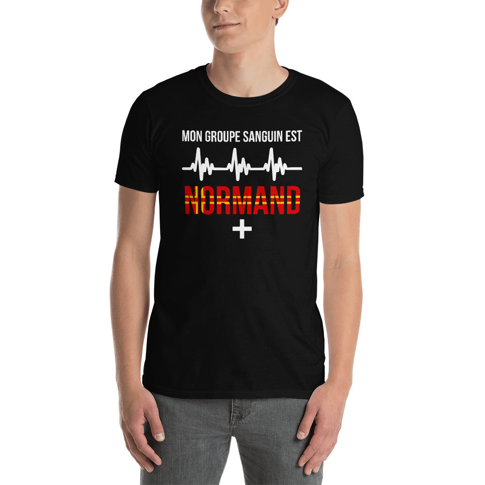 T-shirt Normand noir dos - Mon groupe sanguin : Normand plus