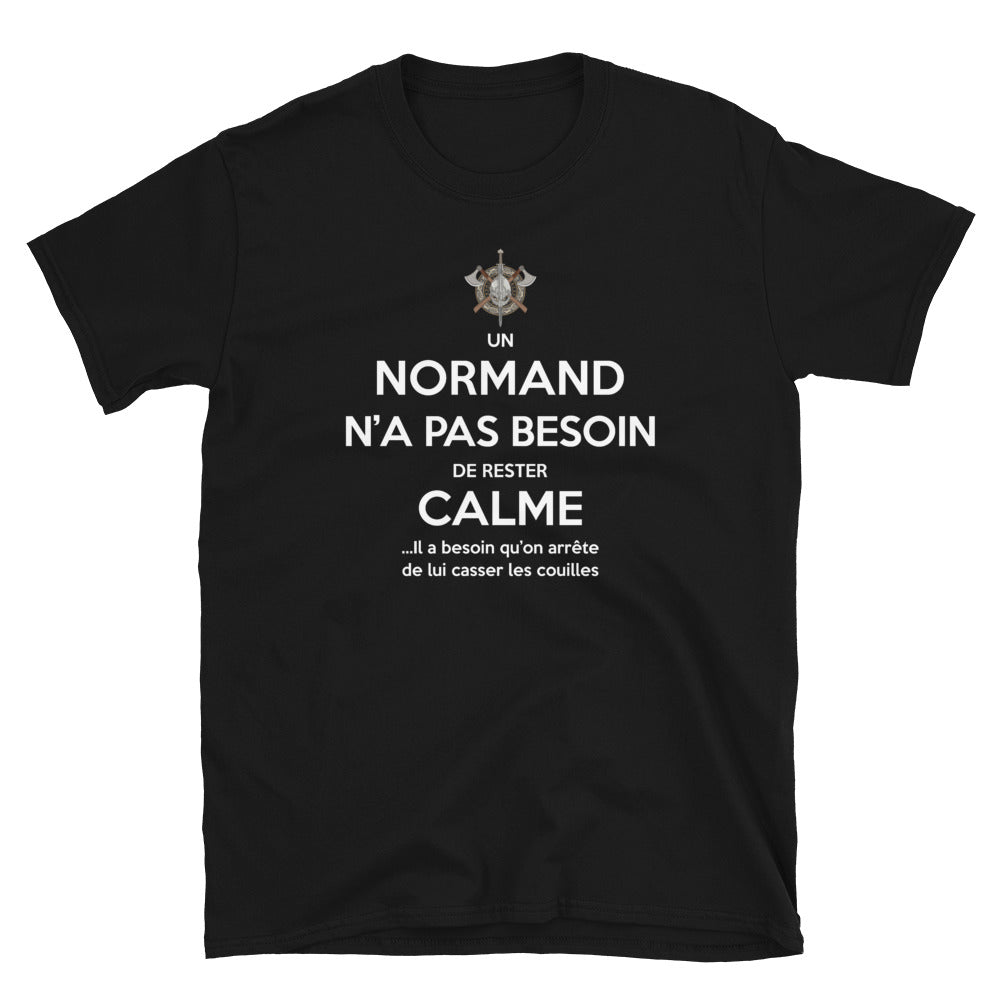 T-shirt Normand noir - Un normand n'a pas besoin de rester calme