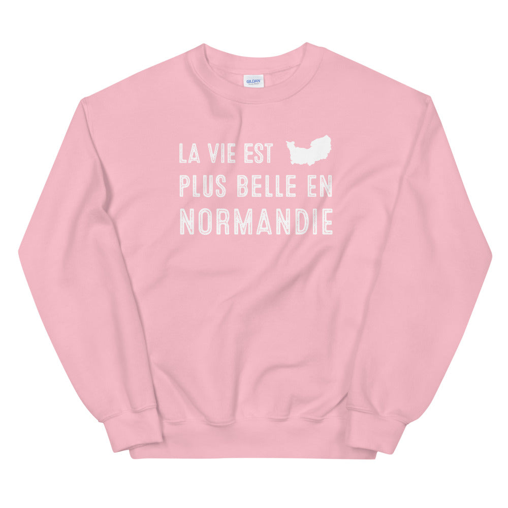 La vie est plus belle en Normandie - Sweatshirt - Ici & Là - T-shirts & Souvenirs de chez toi