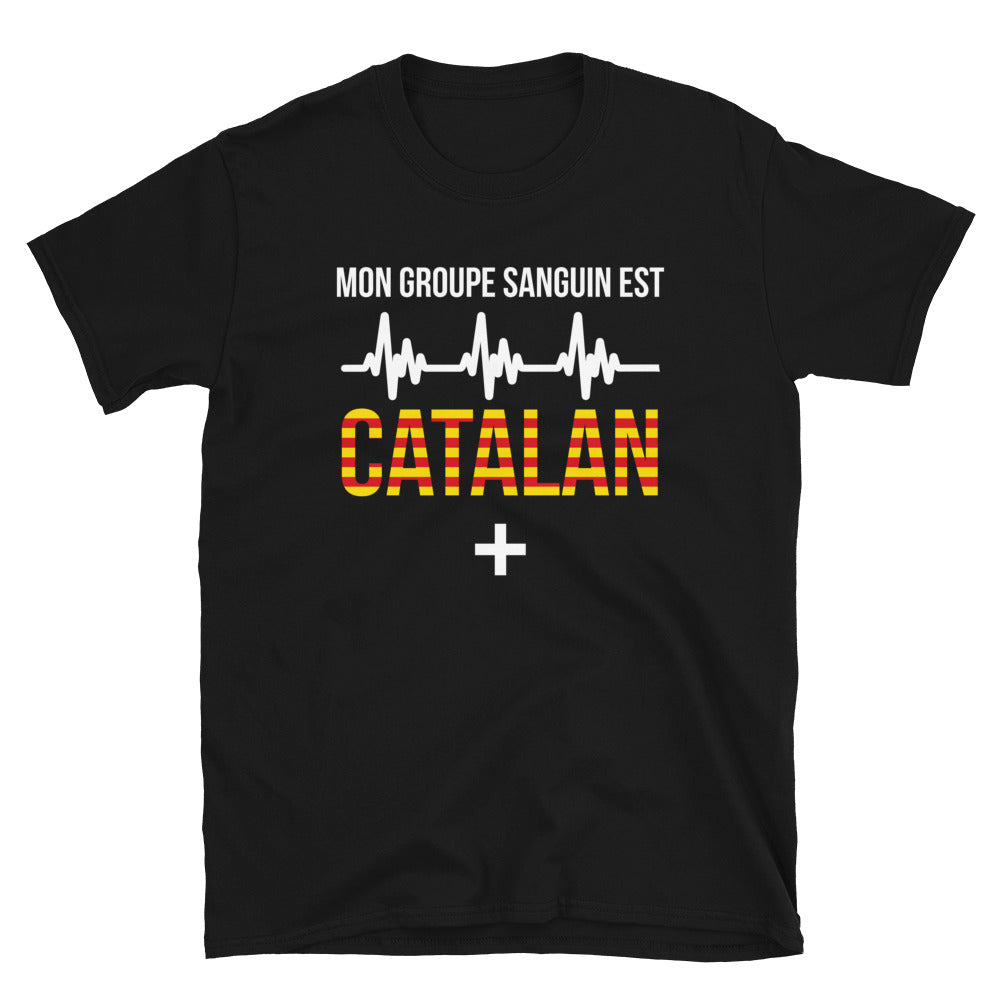 T-shirt Catalan noir - Mon groupe sanguin Catalan plus