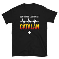 Thumbnail for T-shirt Catalan noir - Mon groupe sanguin Catalan plus