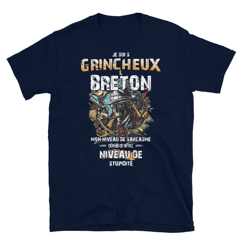 T-shirt Bretagne marine dos - Je suis grincheux et breton
